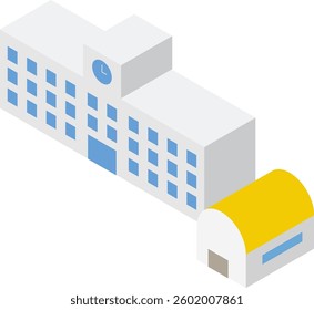3D illustration of a school building image