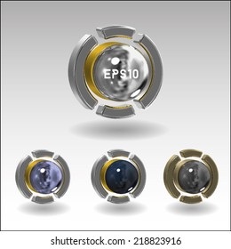 3D illustration set of button