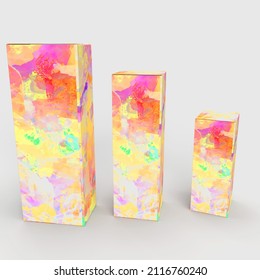3D Illustration - A set of three perfume packages.