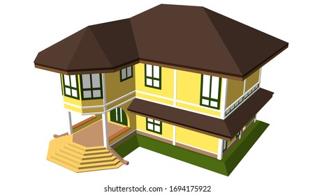3D illustration of single house project