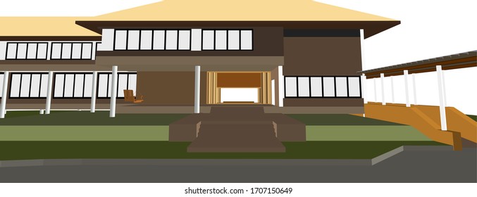 3D illustration of single house project