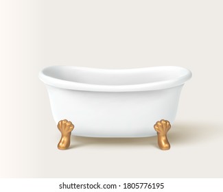 3d illustration of small bathtub isolated on white background