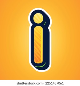 3d illustration of small letter i