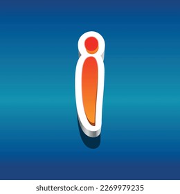 3d illustration of small letter i
