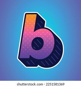 3d illustration of small letter b