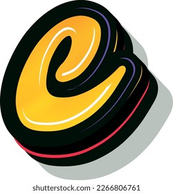 3d illustration of small letter c