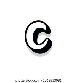 3d illustration of small letter c