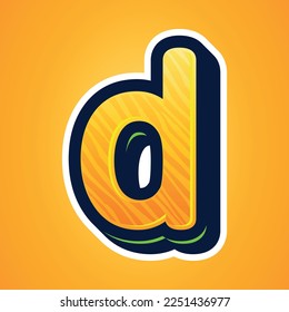 3d illustration of small letter d