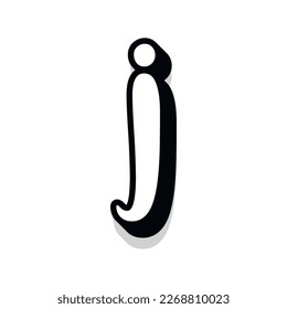 3d illustration of small letter j