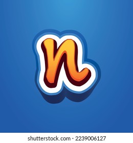 3d illustration of small letter n
