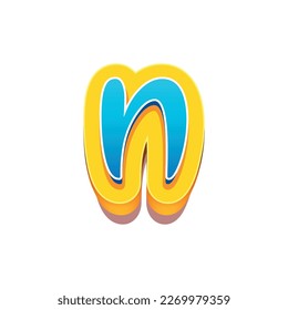 3d illustration of small letter n
