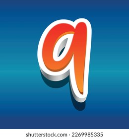 3d illustration of small letter q