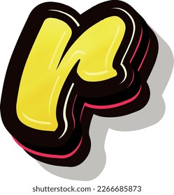 3d illustration of small letter r