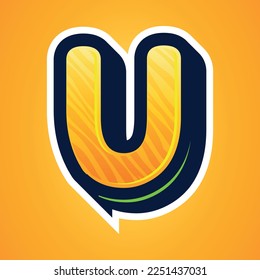 3d illustration of small letter u