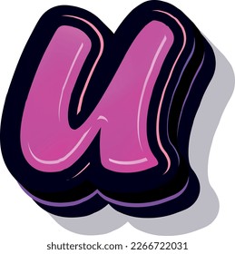 3D-Illustration des kleinen Buchstabens u