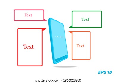 3d illustration  smartphone with a chat icon. Eps 10. tamplate