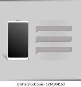 3D illustration of smartphone and message