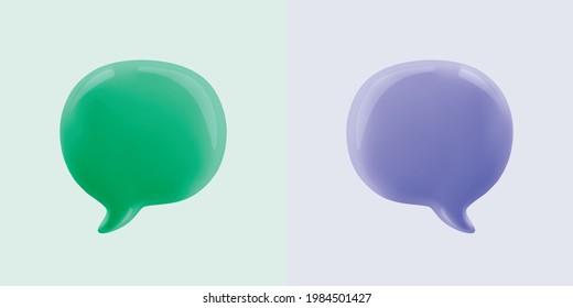 3D illustration of speech bubble. 
3d vector talking cloud. Glossy speech bubble high quality vector. Shiny cloud foam vector.