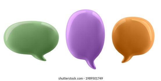 3D illustration of the speech bubble. 
3d vector talking cloud. Glossy speech bubble high-quality vector. Shiny cloud foam vector.