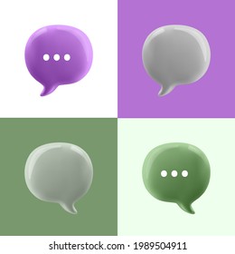 3D illustration of the speech bubble. 
3d vector talking cloud. Glossy speech bubble high-quality vector. Shiny cloud foam vector.