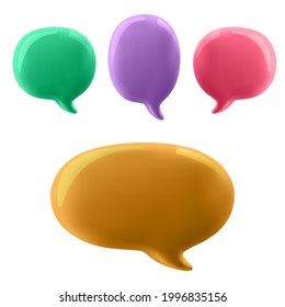 3D illustration of the speech bubble. 
3d vector talking cloud. Glossy speech bubble high-quality vector. Shiny cloud foam vector.