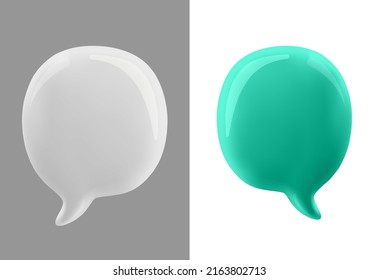 3D illustration of speech bubble. 
3d vector talking cloud. Glossy speech bubble high quality vector. Shiny cloud foam vector.