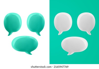 3D illustration of speech bubble. 
3d vector talking cloud. Glossy speech bubble high quality vector. Shiny cloud foam vector.