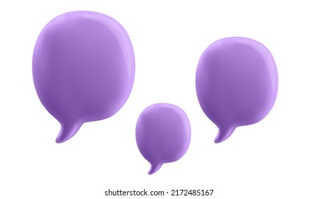 3D illustration of speech bubble. 
3d vector talking cloud. Glossy speech bubble high quality vector. Shiny cloud foam vector.