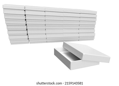 3D Illustration of square cardboard packagings.