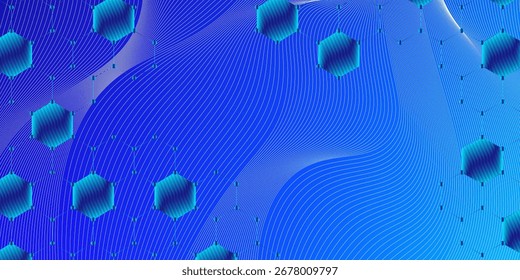 3d Illustration structure of the graphene or carbon surface, abstract nanotechnology hexagonal geometric form close-up, concept graphene atomic structure, concept graphene molecular structure.