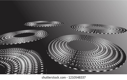 3D illustration, technology background, geometry, shape, gear Vector abstract graphic design