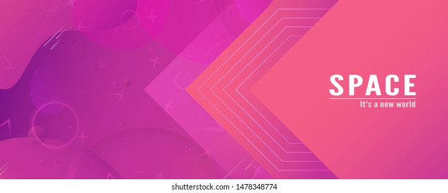 3D illustration template design in concept of space in the galaxy of the universe. Modern abstract gradient background in liquid and fluid style. Trend creation of the world.
