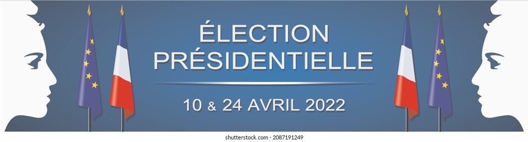 3d illustration with text for the French presidential election 2022  