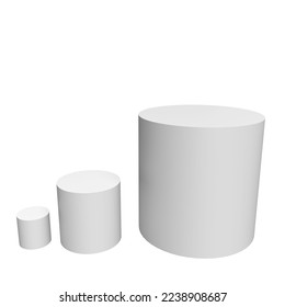 Ilustración 3D - Tres cilindros.