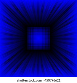3d illustration. The three-dimensional space of the room. The prospect of converging to the center of the multicolored stripes.