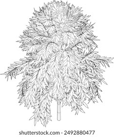 3D illustration of tree and plant