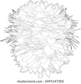 3D illustration of tree and plant