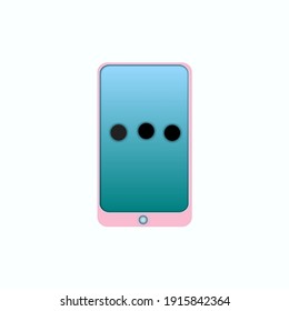 3D illustration, turn on the smartphone.