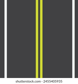 3d illustration two yellow straight line highway texture background