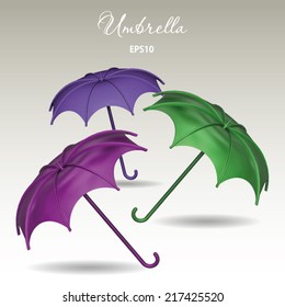 3d illustration of umbrella with landscape design