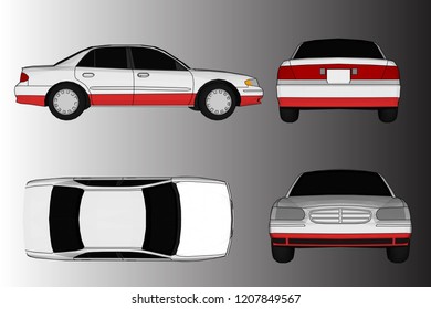3d illustration, vector car