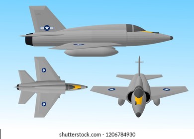 3d illustration, vector, Jet aircraft