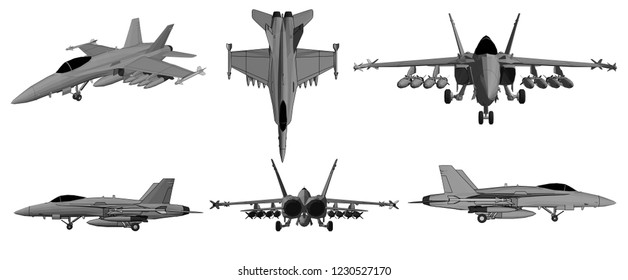3d Illustration, Vector, Jet Aircraft
