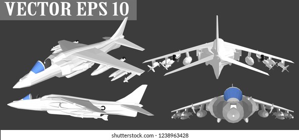 3d illustration, vector, Jet aircraft