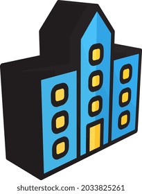 3D illustration vector and logo Building style. icon on white background. Icon sign from modern collection for mobile concept and web apps design. Nice design perfect.