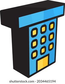 Ilustración 3D vectorial y logo Estilo de construcción. en el fondo blanco. Signo de iconos de la colección moderna para el concepto móvil y el diseño de aplicaciones web. El diseño es perfecto.
