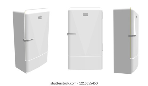 3d illustration vector refrigerator