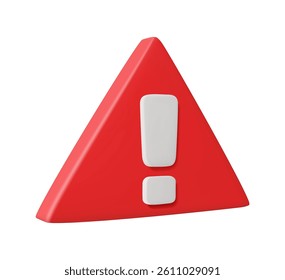 3D Illustration Vector Rendering of Danger Sign Icon Isolated on White Background Concept of Alert, Risk, Caution, Safety, Regulation, Alert Information, Unusual Event