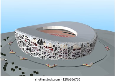 3D Illustration vector stadium