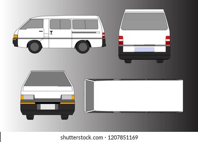 3D illustration vector,White van